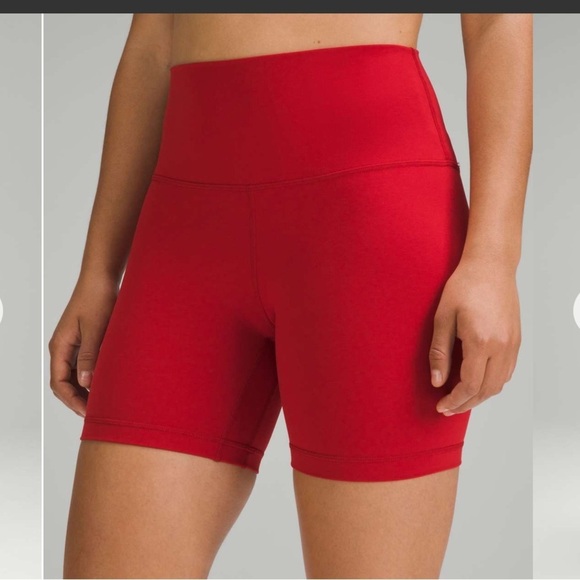 lululemon athletica Pants - Lululemon Athletica Red Bike Shorts High-Rise-6"